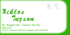 miklos tuzson business card