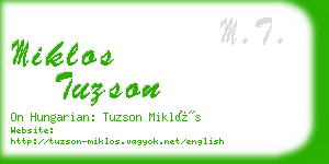 miklos tuzson business card